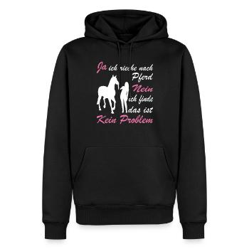 Ja Ich Rieche Nach Pferd Nein Das Ist Kein Problem - Männer Premium Bio Hoodie - Schwarz - Vorne - Nico (187cm)