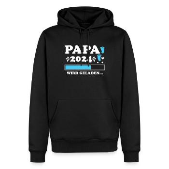 Vater 2024 Werdender Papa Loading 2024 - Männer Premium Bio Hoodie - Schwarz - Vorne - Nico (187cm)