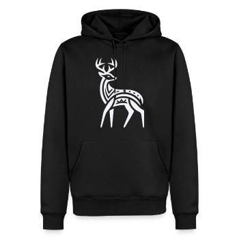Cerf Amérindien Zodiaque - Sweat à capuche Premium bio Homme - noir - Devant - Nico (187cm)