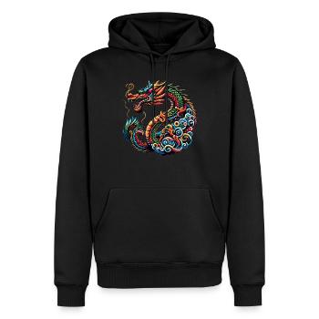 Drachen Tattoo Stamm Chinesisches Tierkreiszeichen - Männer Premium Bio Hoodie - Schwarz - Vorne - Nico (187cm)