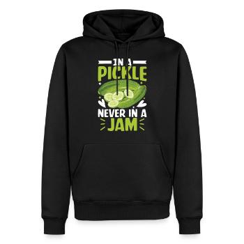 In a pickle never in a Jam- Gurken Tshirt - Männer Premium Bio Hoodie - Schwarz - Vorne - Nico (187cm)