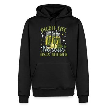 Pickle life- Gurken Geschenke- Gurken Tshirt - Männer Premium Bio Hoodie - Schwarz - Vorne - Nico (187cm)