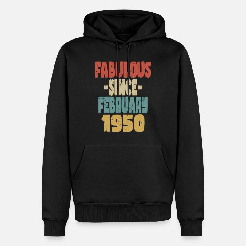 Fabuleux février 1950 - Sweat à capuche Premium bio Homme - noir