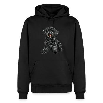 Schnoodle Snoodle Dog Breed Pet Cute Graphic - Men’s Premium Organic Hoodie - black - Front - Nico (187cm)