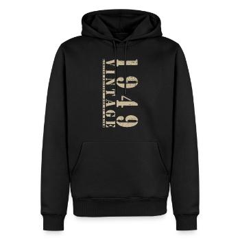 1949 Birthday Born in 1949 Vintage Retro - Men’s Premium Organic Hoodie - black - Front - Nico (187cm)