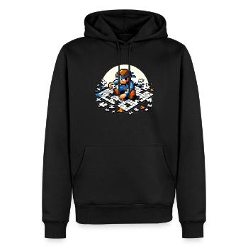 Puzzle Lover Jigzaw Puzzle Board Game Puzzler - Men’s Premium Organic Hoodie - black - Front - Nico (187cm)