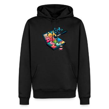 Puzzle Lover Jigzaw Puzzle Brettspiel Puzzler - Männer Premium Bio Hoodie - Schwarz - Vorne - Nico (187cm)