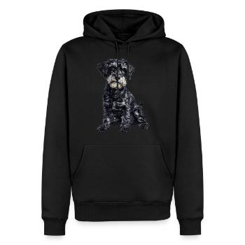 Schnoodle Snoodle Dog Breed Pet Cute Graphic - Men’s Premium Organic Hoodie - black - Front - Nico (187cm)