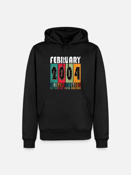 Millésime 2004 Anniversaire Février - Sweat à capuche Premium bio Homme - noir