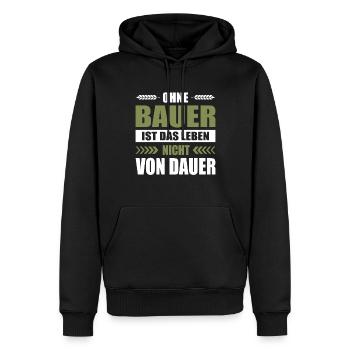 Bauernproteste 2024 Bauernprotest Bauerndemo Demo - Männer Premium Bio Hoodie - Schwarz - Vorne - Nico (187cm)