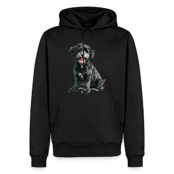 Schnoodle Snoodle Dog Breed Pet Cute Graphic - Men’s Premium Organic Hoodie - black - Front - Nico (187cm)