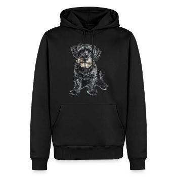 Schnoodle Snoodle Dog Breed Pet Cute Graphic - Men’s Premium Organic Hoodie - black - Front - Nico (187cm)