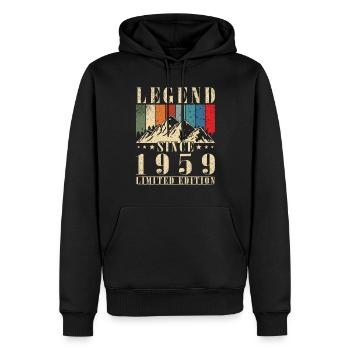 Geburtsjahr 1959 Vintage Geburtstag Legende 1959 - Männer Premium Bio Hoodie - Schwarz - Vorne - Nico (187cm)