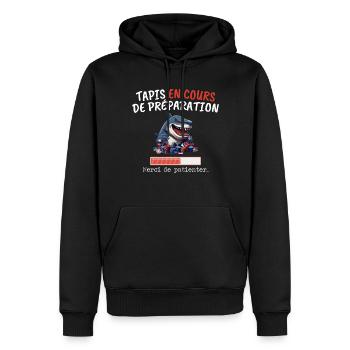 Tapis En Cours Poker Humour Joueur Requin Jeton - Sweat à capuche Premium bio Homme - noir - Devant - Nico (187cm)