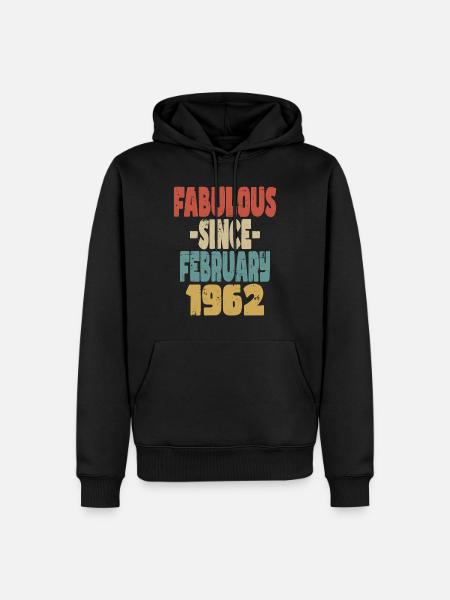 Fabuleux février 1962 - Sweat à capuche Premium bio Homme - noir