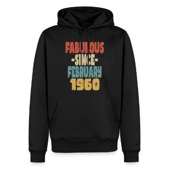 Fabuleux février 1960 - Sweat à capuche Premium bio Homme - noir - Devant - Nico (187cm)