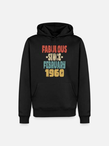 Fabuleux février 1960 - Sweat à capuche Premium bio Homme - noir