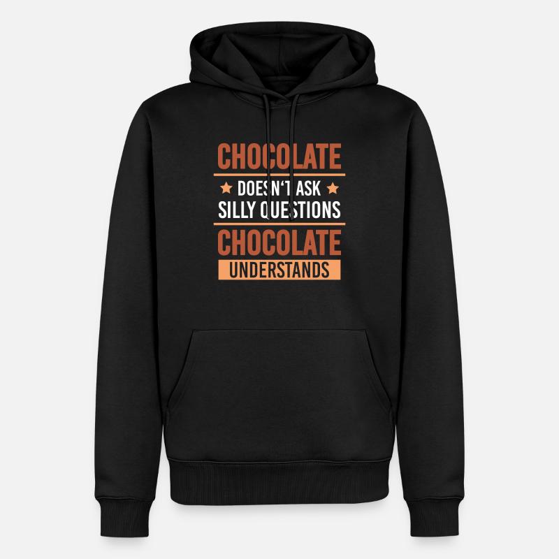 Chocolate Understands Problems Snacking Cocoa - Men’s Premium Organic Hoodie - black