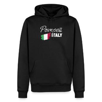 Pompéi Italie Drapeau italien - Sweat à capuche Premium bio Homme - noir - Devant - Nico (187cm)