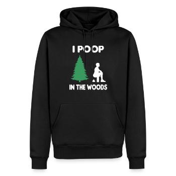 Poop In The Woods Natur Outdoor Reisen Geschenk - Männer Premium Bio Hoodie - Schwarz - Vorne - Nico (187cm)