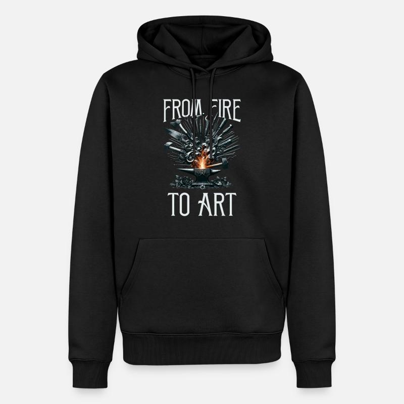 Forgeron Ferronnier Forgeron Métal - Sweat à capuche Premium bio Homme - noir
