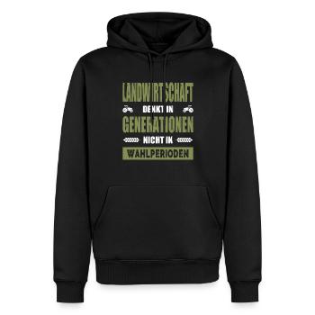 Bauernprotest Landwirtschaft Denkt In Generationen - Männer Premium Bio Hoodie - Schwarz - Vorne - Nico (187cm)