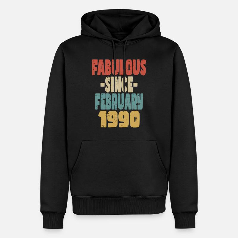 Fabuleux Février 1990 - Sweat à capuche Premium bio Homme - noir