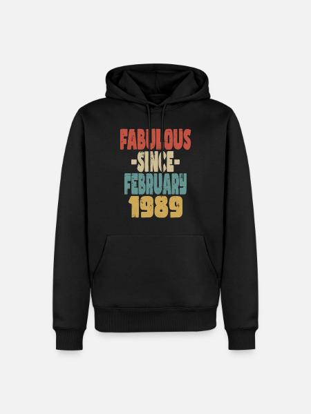 Fabuleux Février 1989 - Sweat à capuche Premium bio Homme - noir