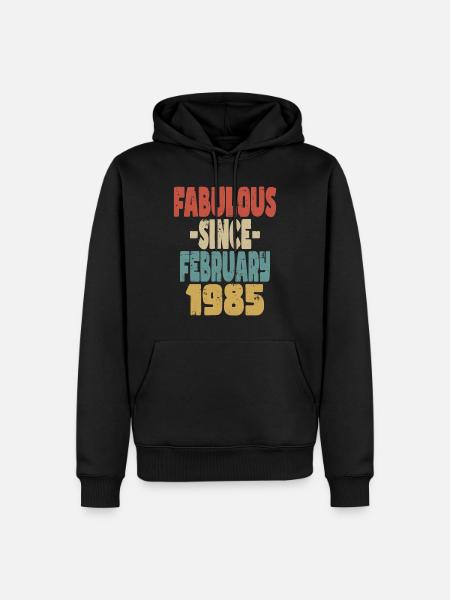 Fabuleux Février 1985 - Sweat à capuche Premium bio Homme - noir