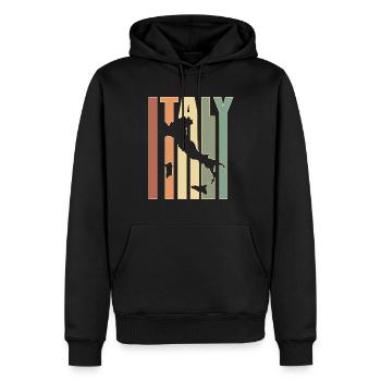 Italie Vintage carte cadeau pour les Italiens - Sweat à capuche Premium bio Homme - noir - Devant - Nico (187cm)