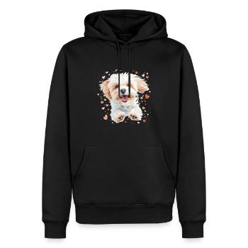 Maltipoo Chien Race Animal Mignon Drôle Graphique - Sweat à capuche Premium bio Homme - noir - Devant - Nico (187cm)