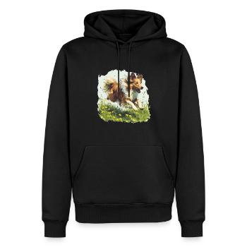 Shetland Sheepdog Sheltie Dog Breed Pet Cute - Männer Premium Bio Hoodie - Schwarz - Vorne - Nico (187cm)