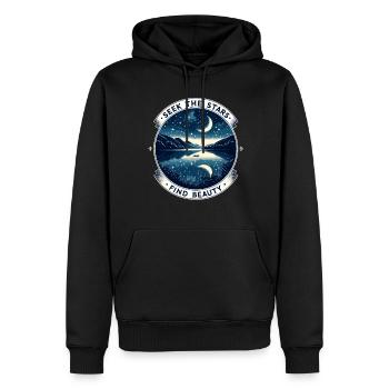 Astrophotographie Astronomie Caméra spatiale - Sweat à capuche Premium bio Homme - noir - Devant - Nico (187cm)