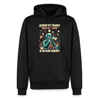 Astrophotographie Astronomie Caméra spatiale - Sweat à capuche Premium bio Homme - noir - Devant - Nico (187cm)