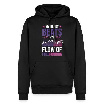 Athlète de parkour freerunning - Sweat à capuche Premium bio Homme - noir - Devant - Nico (187cm)