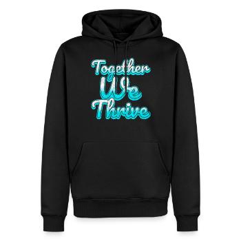 Family Unity Inspiration Zitat Gemeinsam gedeihen wir - Männer Premium Bio Hoodie - Schwarz - Vorne - Nico (187cm)