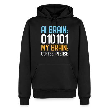 Amateurs d’intelligence artificielle et d’IA - Sweat à capuche Premium bio Homme - noir - Devant - Nico (187cm)