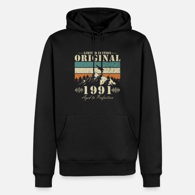1991 édition limitée - Sweat à capuche Premium bio Homme - noir