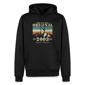 Limited Edition 2003 21. Geburtstag Geschenk - Männer Premium Bio Hoodie - Schwarz - Vorne - Nico (187cm)