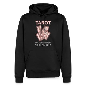 Carte de Tarot - Sweat à capuche Premium bio Homme - noir - Devant - Nico (187cm)