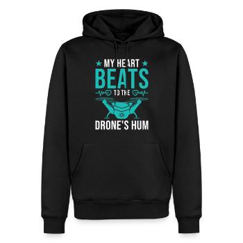 Drone Pilot Quadrocopter RC Drone Gift - Men’s Premium Organic Hoodie - black - Front - Nico (187cm)