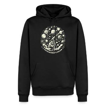 Astrophotographie Astronomie Caméra spatiale - Sweat à capuche Premium bio Homme - noir - Devant - Nico (187cm)