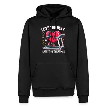 Gesunder Herzschlag Februar-herzbewusstsein - Männer Premium Bio Hoodie - Schwarz - Vorne - Nico (187cm)