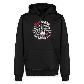 Gesunder Herzschlag Februar-herzbewusstsein - Männer Premium Bio Hoodie - Schwarz - Vorne - Nico (187cm)