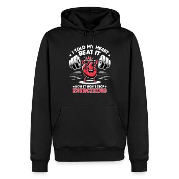 Gesunder Herzschlag Februar-herzbewusstsein - Männer Premium Bio Hoodie - Schwarz - Vorne - Nico (187cm)