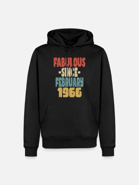Fabuleux Février 1966 - Sweat à capuche Premium bio Homme - noir