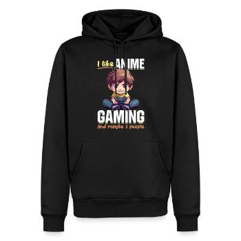 Anime Gaming Boy Manga Gamer Otaku I Like Anime - Männer Premium Bio Hoodie - Schwarz - Vorne - Nico (187cm)