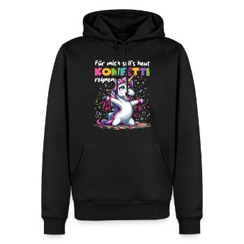 Einhorn Party Konfetti Karneval Geburtstag Kinder - Männer Premium Bio Hoodie - Schwarz - Vorne - Nico (187cm)