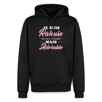 Grumpy but adorable personalized humor gift - Men’s Premium Organic Hoodie - black - Front - Nico (187cm)
