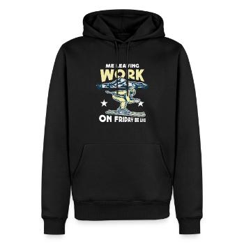 Quitter le travail le vendredi, Ski, Descente, Alpes - Sweat à capuche Premium bio Homme - noir - Devant - Nico (187cm)
